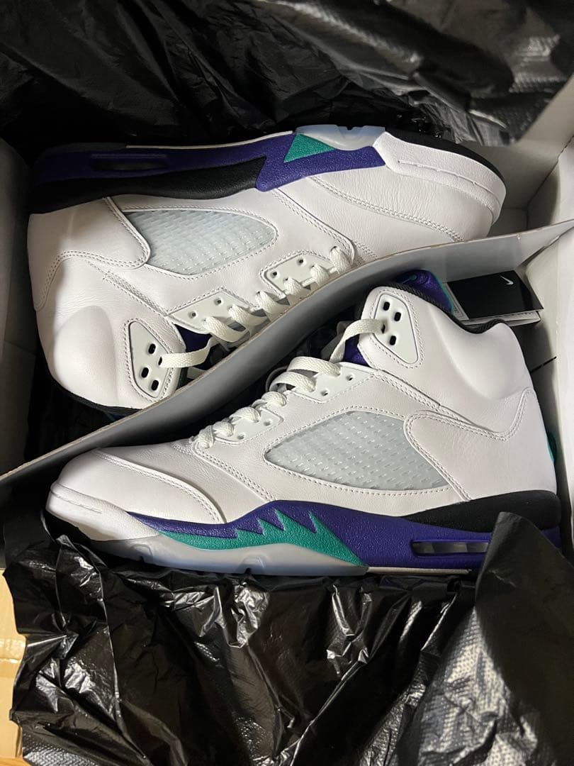 エアジョーダン5 ホワイト/パープル/グリーン