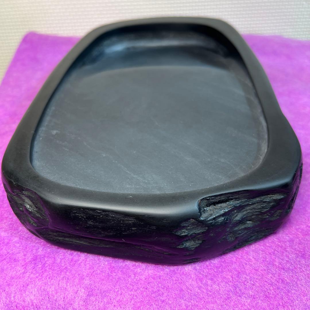 ⭕️22cm超　2kg超　大型雨端本石　大型自然硯　石紋綺麗　58年経過　記念品