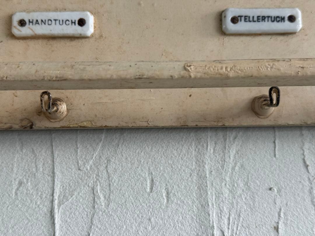 ドイツアンティーク　木製タオルハンガー　キッチンクロスホルダー　壁掛け