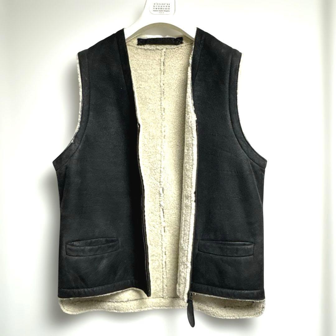 希少 本人期 Maison Margiela 初期 ムートンベスト黒 ブラック