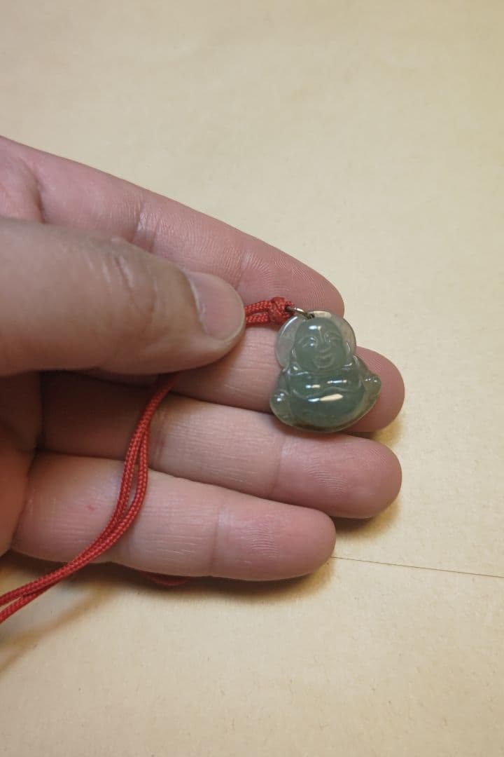 翡翠　大黒天　ネックレス　ペンダント　玉石　仏像、根付