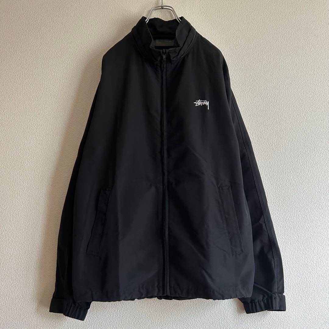 STUSSY ステューシー ナイロンジャケット 刺繍ロゴ バックプリント XL