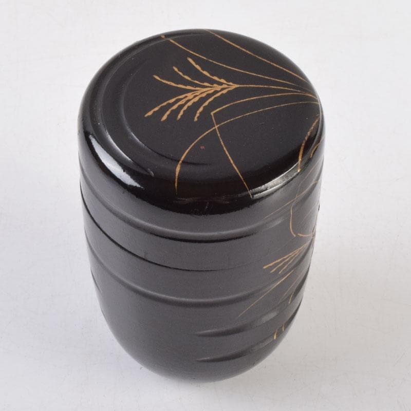 茶道具　金森春次作　花草蒔絵　長棗　共箱　V　9039