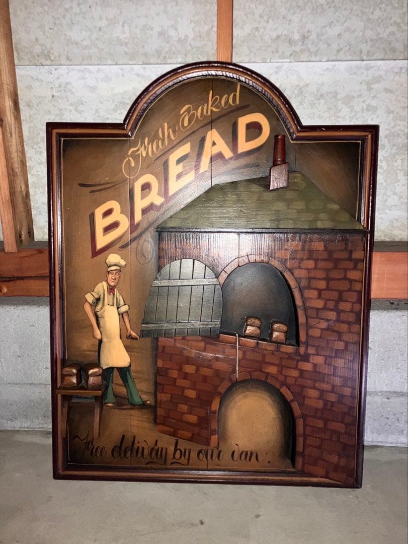 イギリス直輸入品　木製　Fresh Baked Bread 立体アート