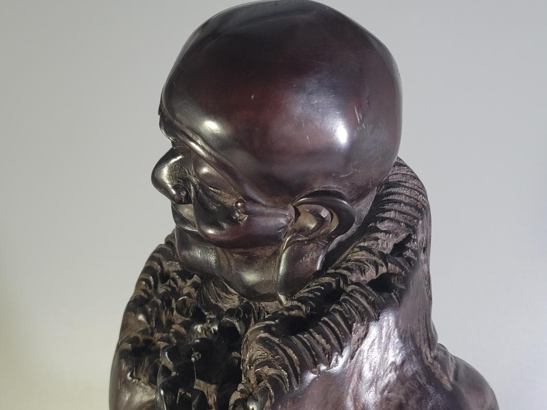 中国美術 龍眼木 彫刻 羅漢 置物 DT375