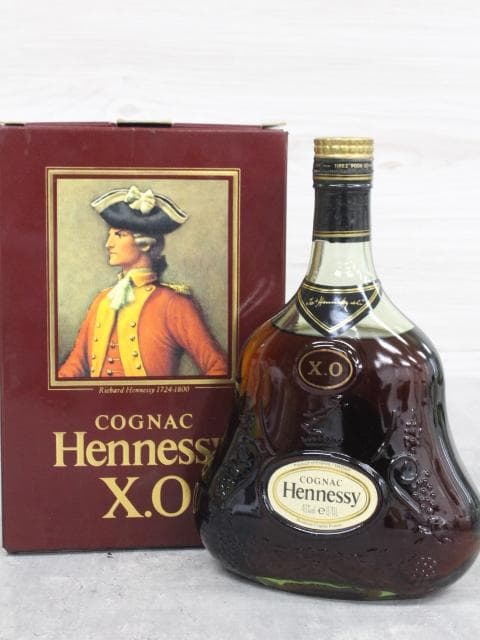 ▲未開栓/古酒 Hennessy/ヘネシーX.O グリーンボトル 金キャップ
