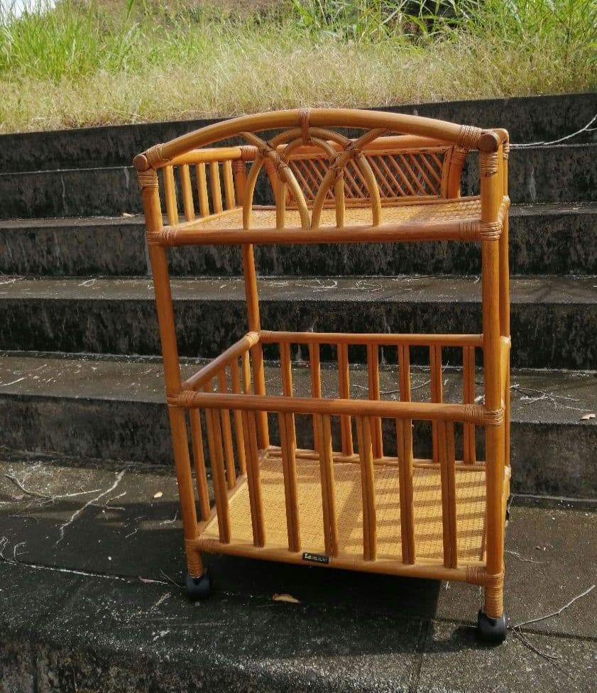 ヴィンテージ　コイズミ　ラタン　ランドリーラック　ランドリーバスケット　脱衣籠