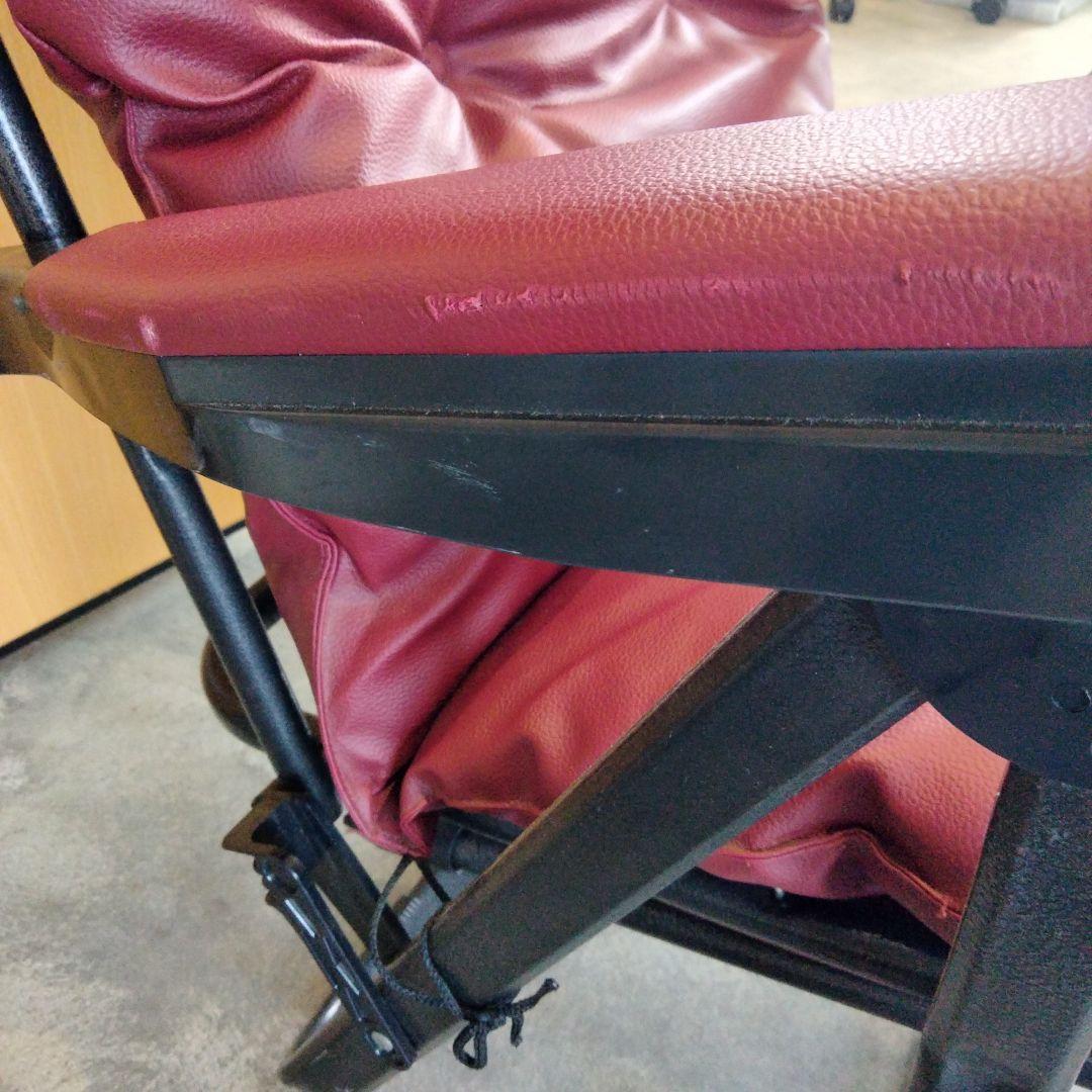 折り畳み可能　リクライニングチェア　ワインレッド