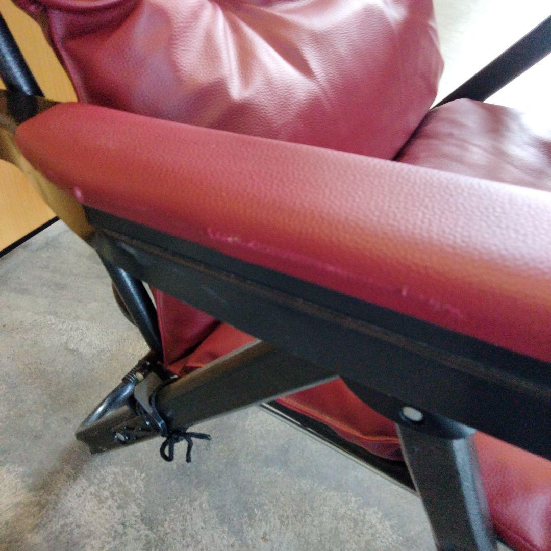 折り畳み可能　リクライニングチェア　ワインレッド