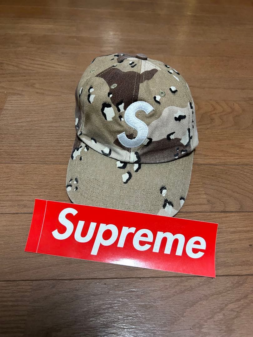 supreme Sロゴ キャップ 迷彩 人気商品 状態〇
