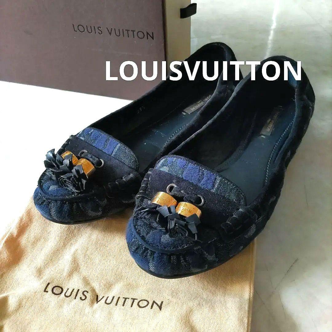 1回着用　LOUIS VUITTON ネイビー フラットシューズ美品　正規品