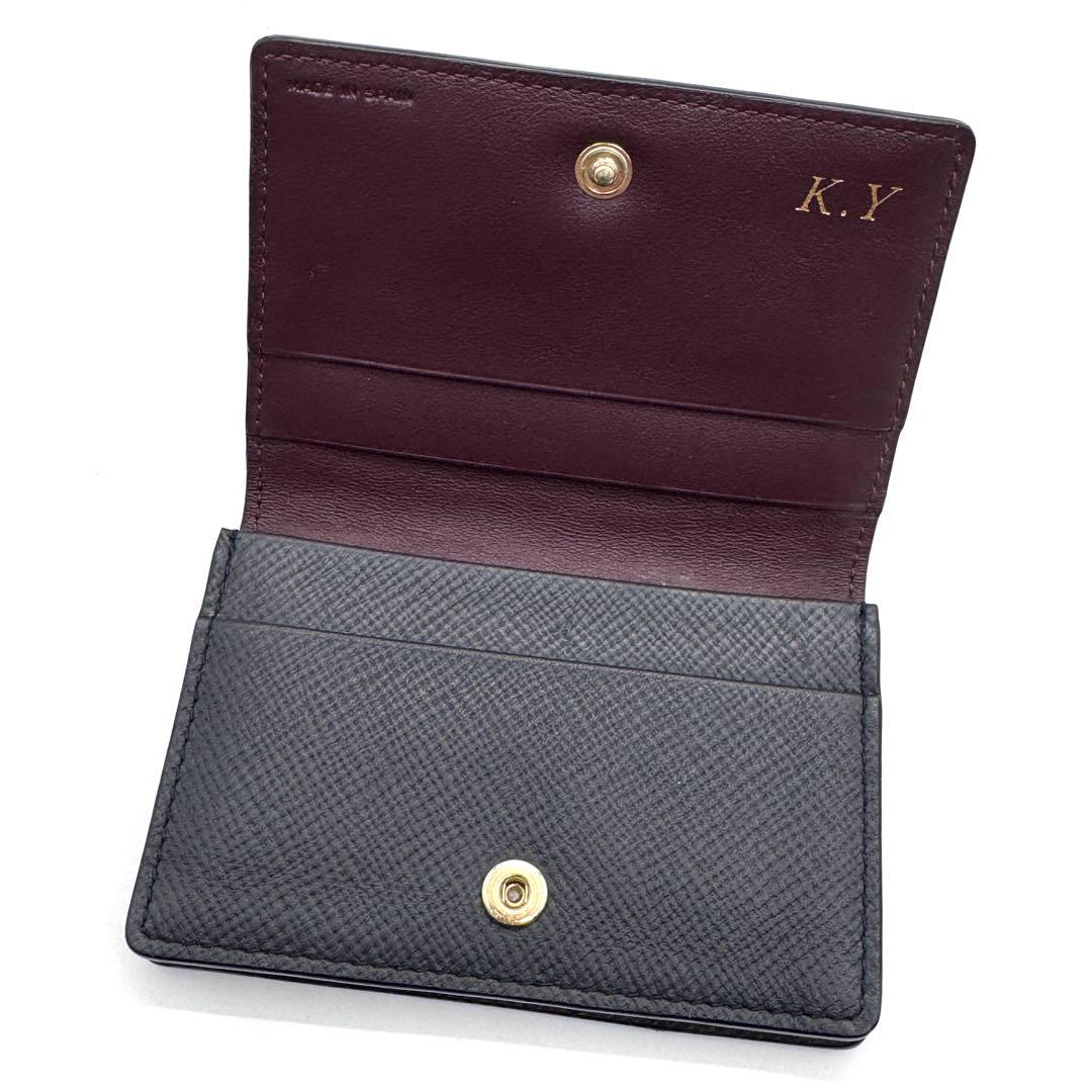 美品✨スマイソン　Panama　カードケース　名刺入れ　レザー　バイカラー　黒赤