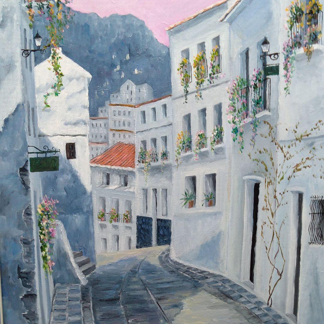 肉質油絵　立て　F12号　ギリシャ　田村貴枝　一号評価72000円