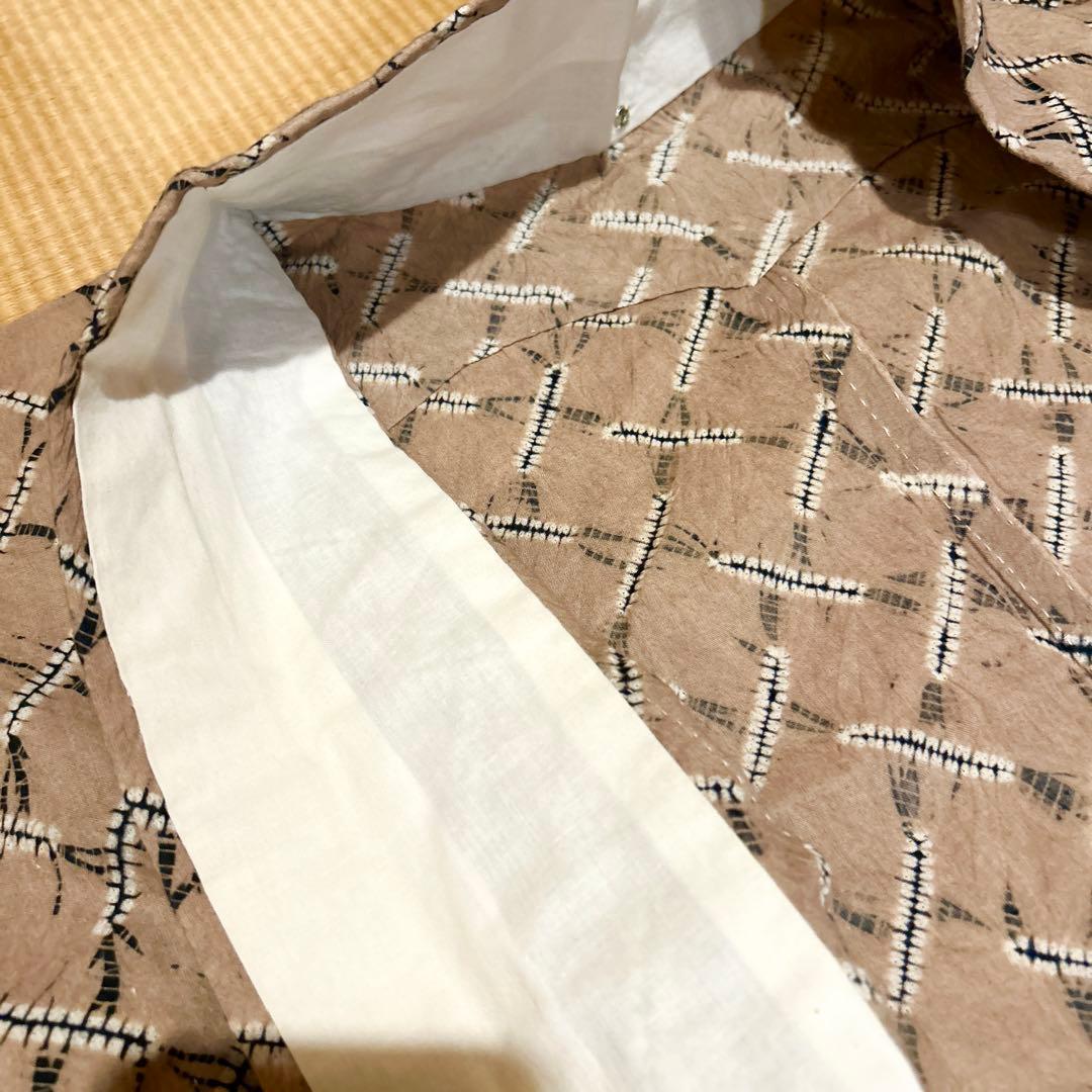 有松絞り　浴衣　広衿