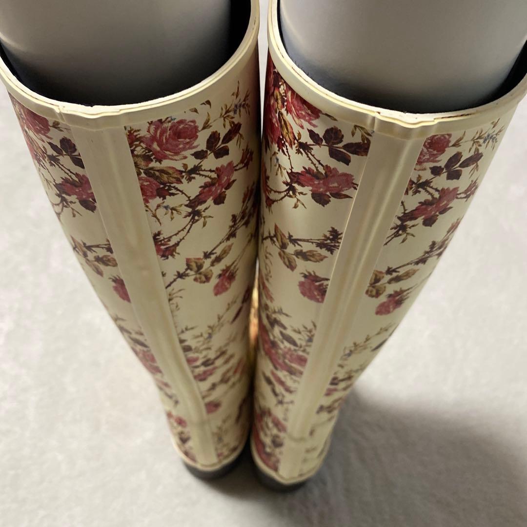 PINK HOUSE レインブーツ シューズ 長靴 花柄 ロング 23.5cm