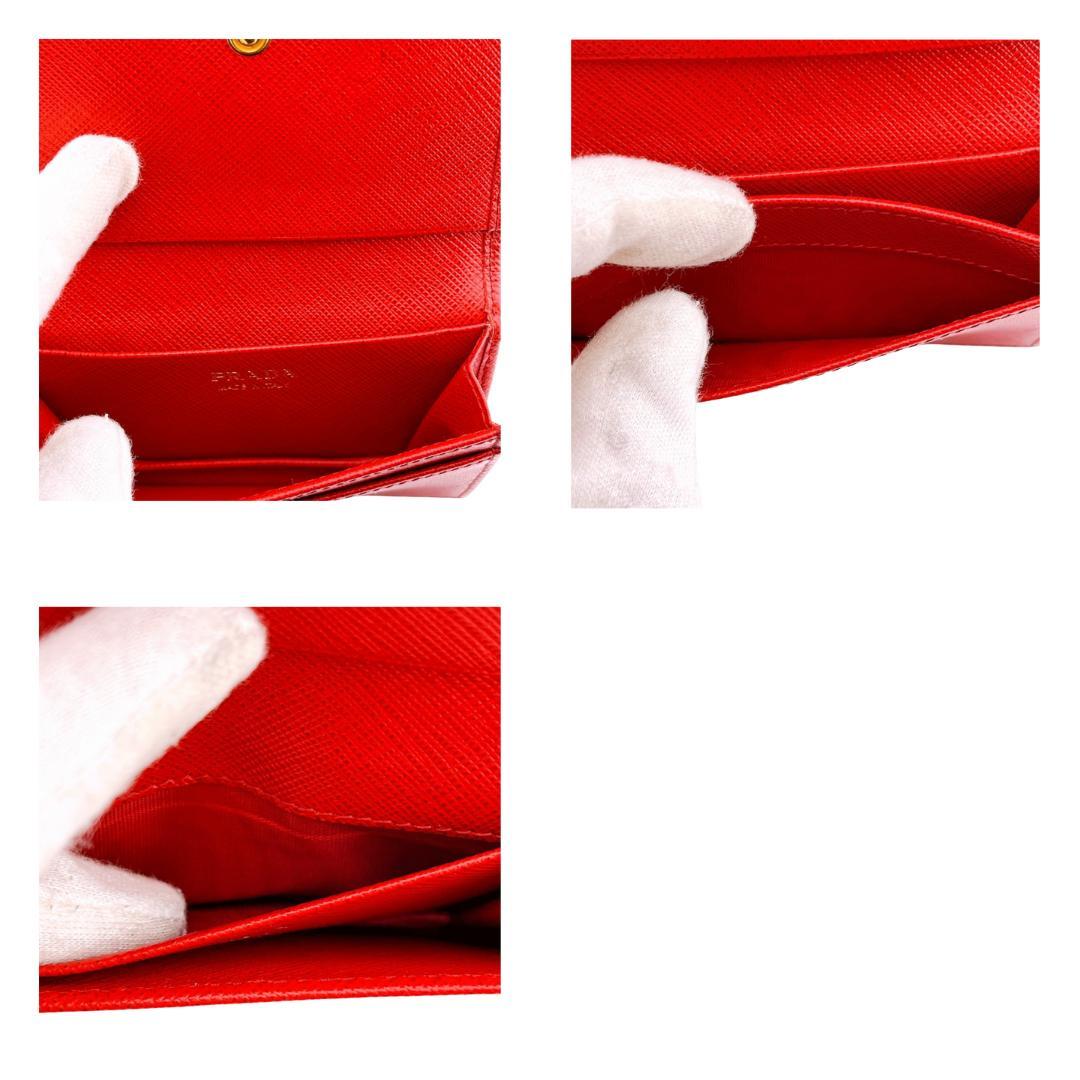 PRADA プラダ 名刺入れ サフィアーノメタル レッド系 ユニセックス