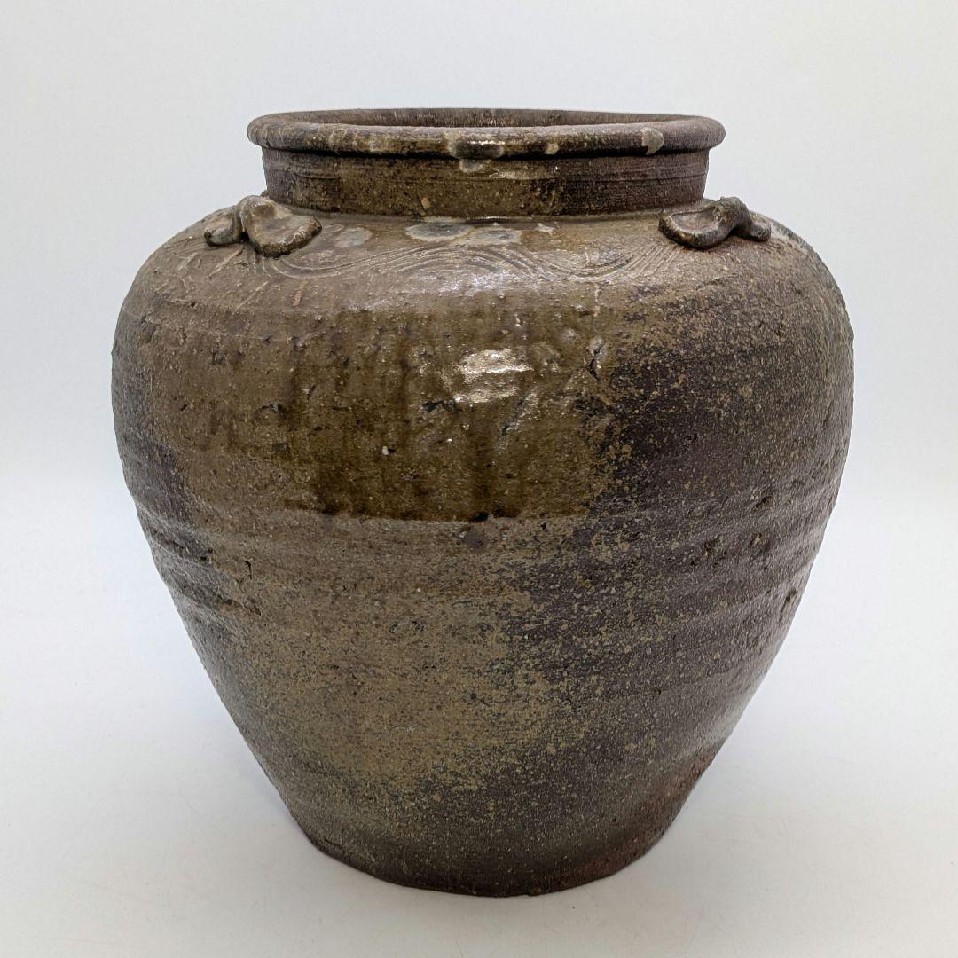 小西陶古 備前焼 四耳壺 四耳壷 つぼ 花器 フラワーベース 花入 花瓶 置物