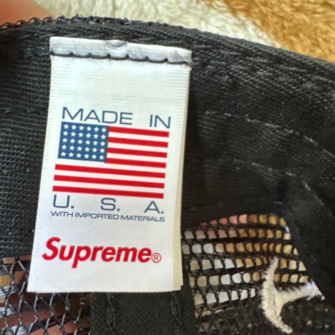 SUPREME ブラック メッシュキャップ