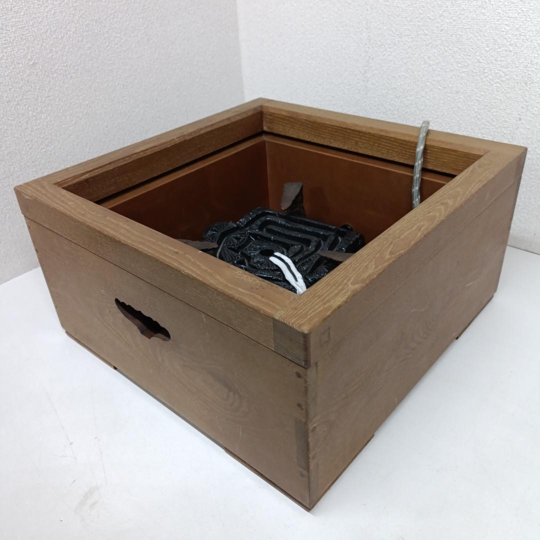 K91 桑置炉 炭型 電熱器 茶道具 置炉 焼杉置戸 桑色 銅 野々田商店