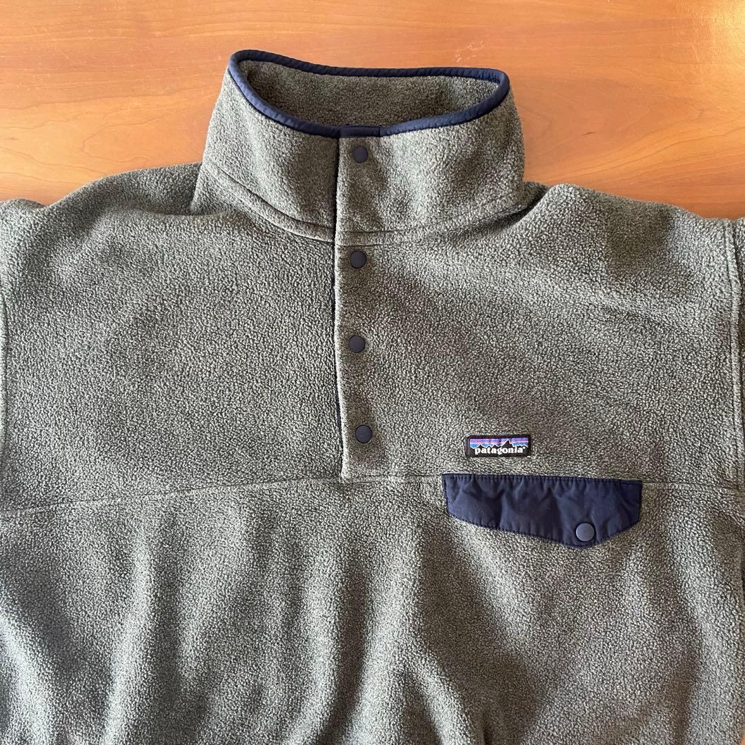 Patagonia Snap-Tフリース★ネイビー×グレー　メンズL★柴田ひかり