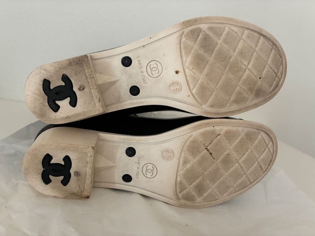 CHANEL シャネル カメリアレインブーツ 36