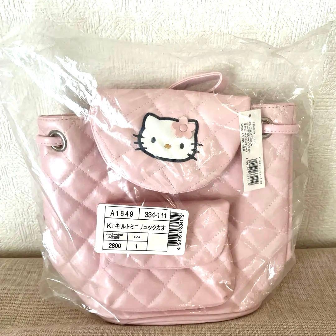 激レア!!レトロ ハローキティ キルティングバッグ ピンク リュック 顔