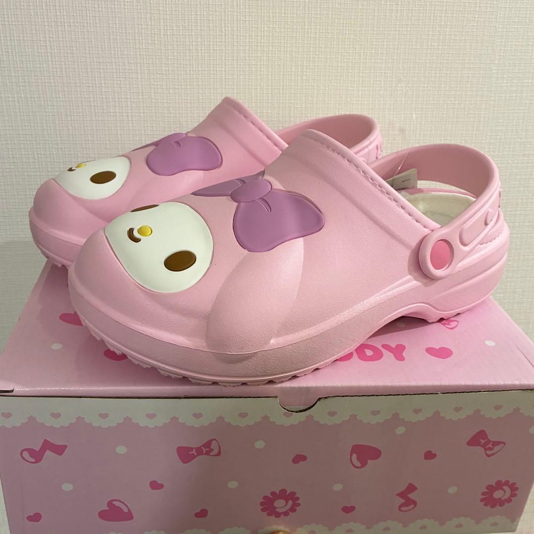 【新品】マイメロディ ピンク クロックス風サンダル ボア付き Lサイズ