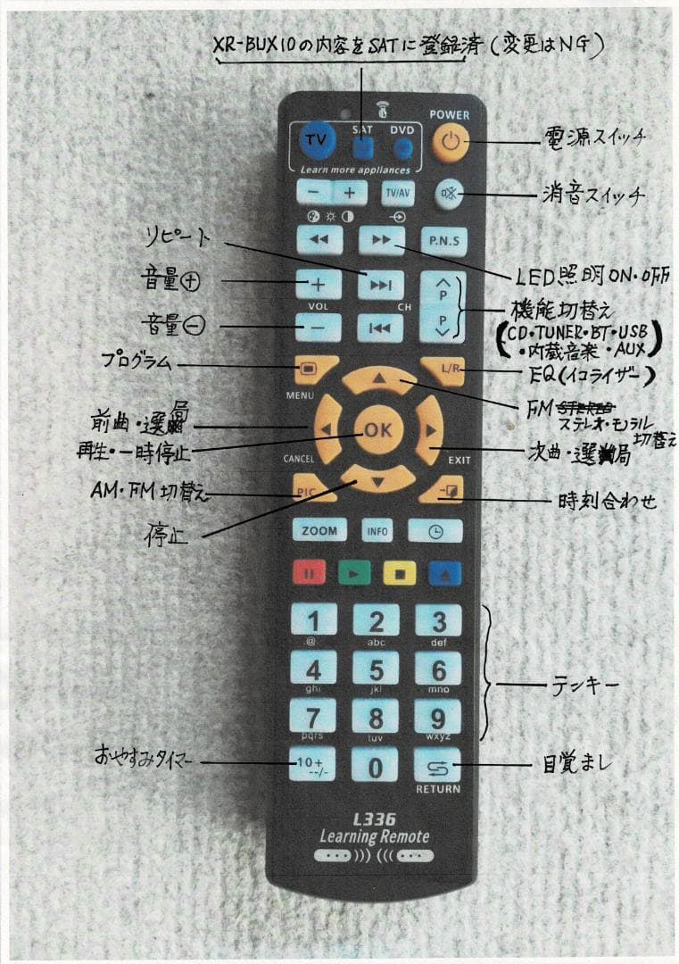 AIWAシステムコンポXR-BUX10　CD・ラジオ・USB・Bt・AUX 他