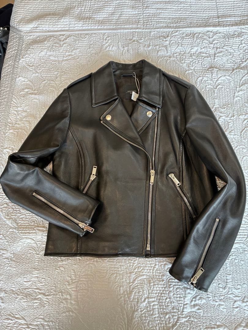 レザージャケット/マックスマーラ /ブラック/新品未使用/ライダーズジャケット