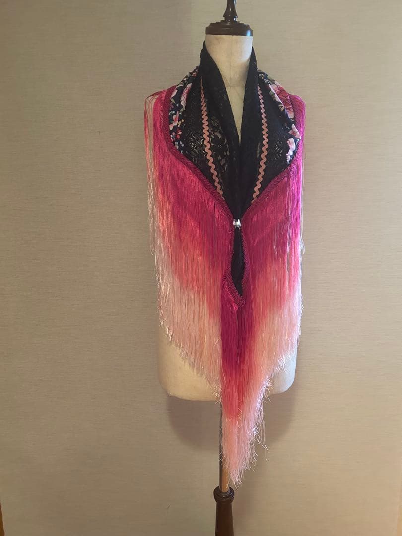 新作:グラデーションプリントフラメンコ衣装シージョ　ネイビー×ピンク