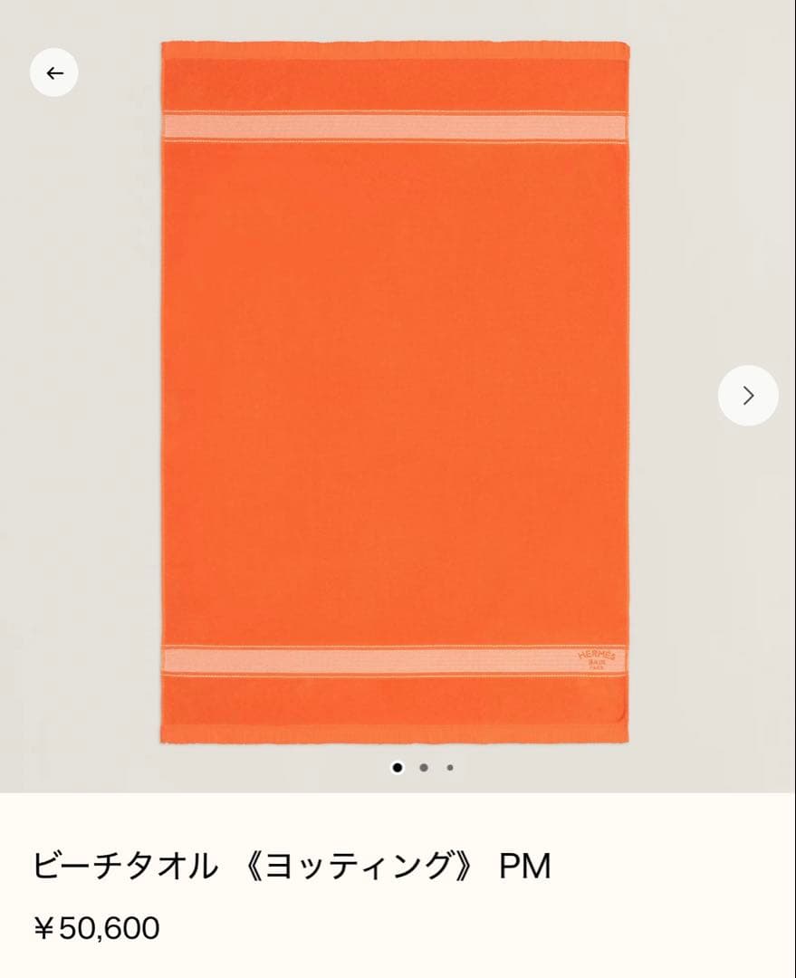 未使用 HERMES BAIN　ヨッティング　ビーチタオル　PM　大判タオル