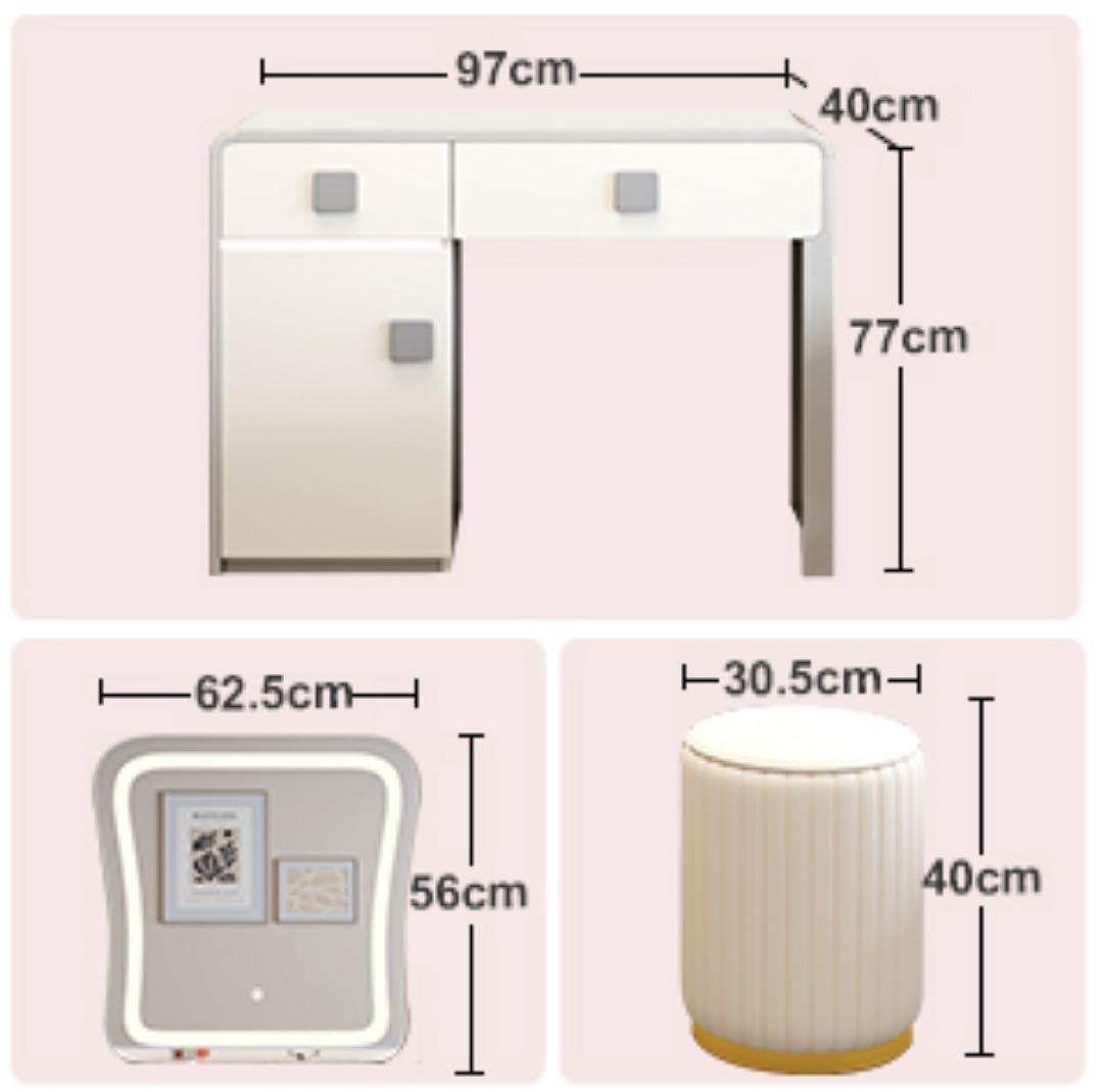 【限定セール】A08新品ドレッサー コンパクト 三色LEDライト女優ミラー 鏡台