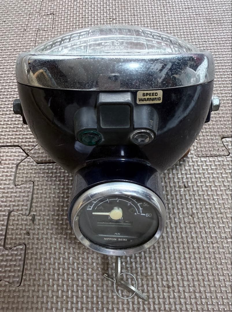 HONDA モンキー ヘッドライト 鍵+メーター付 青系