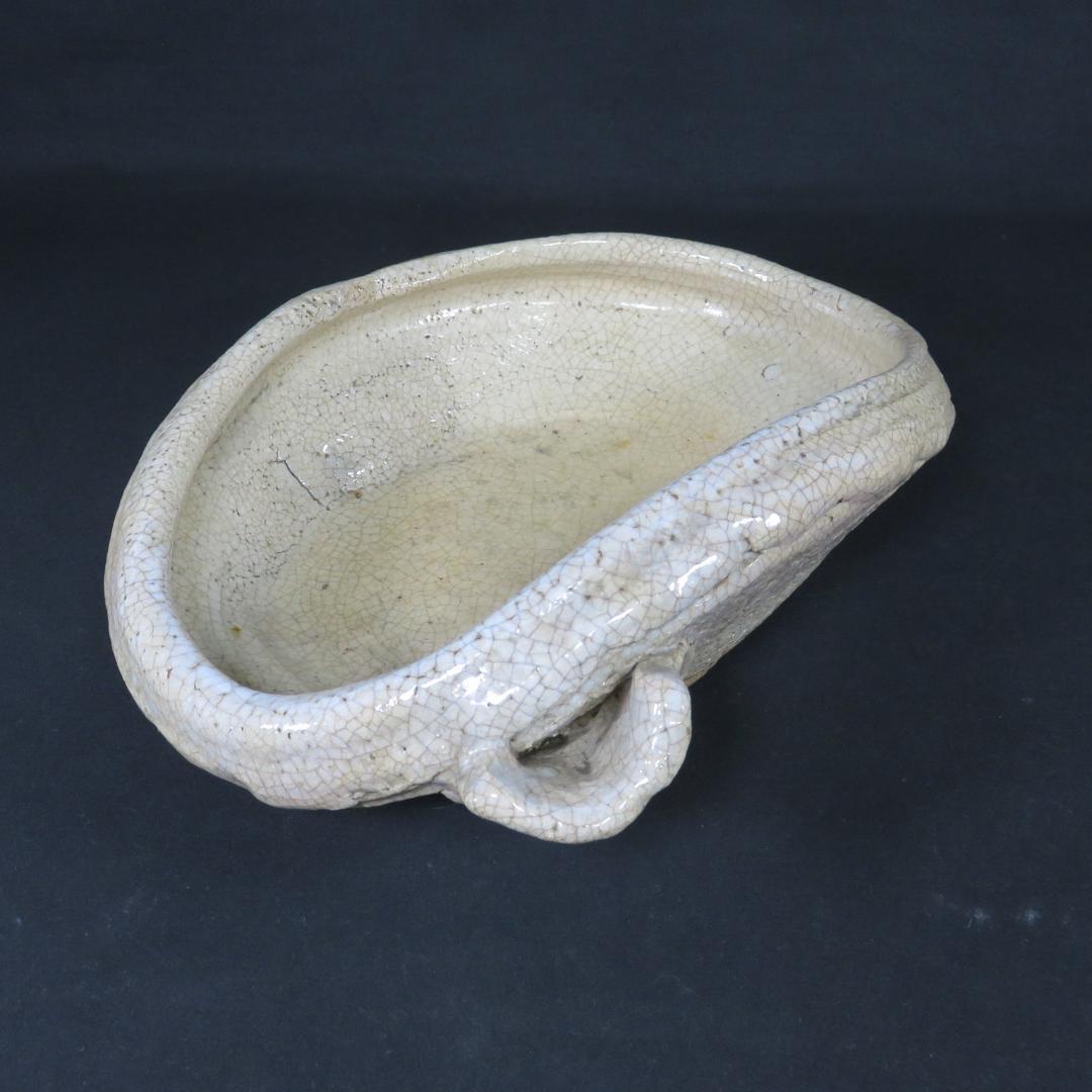 大片口 酒器 志野 水盤 花器 花入 盆 皿 窯傷 手びねり