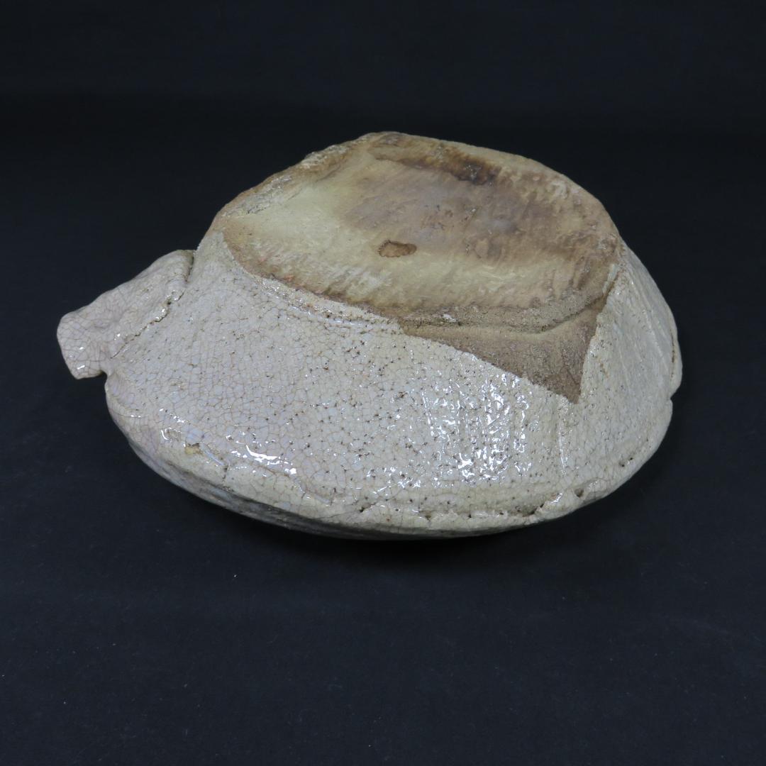 大片口 酒器 志野 水盤 花器 花入 盆 皿 窯傷 手びねり