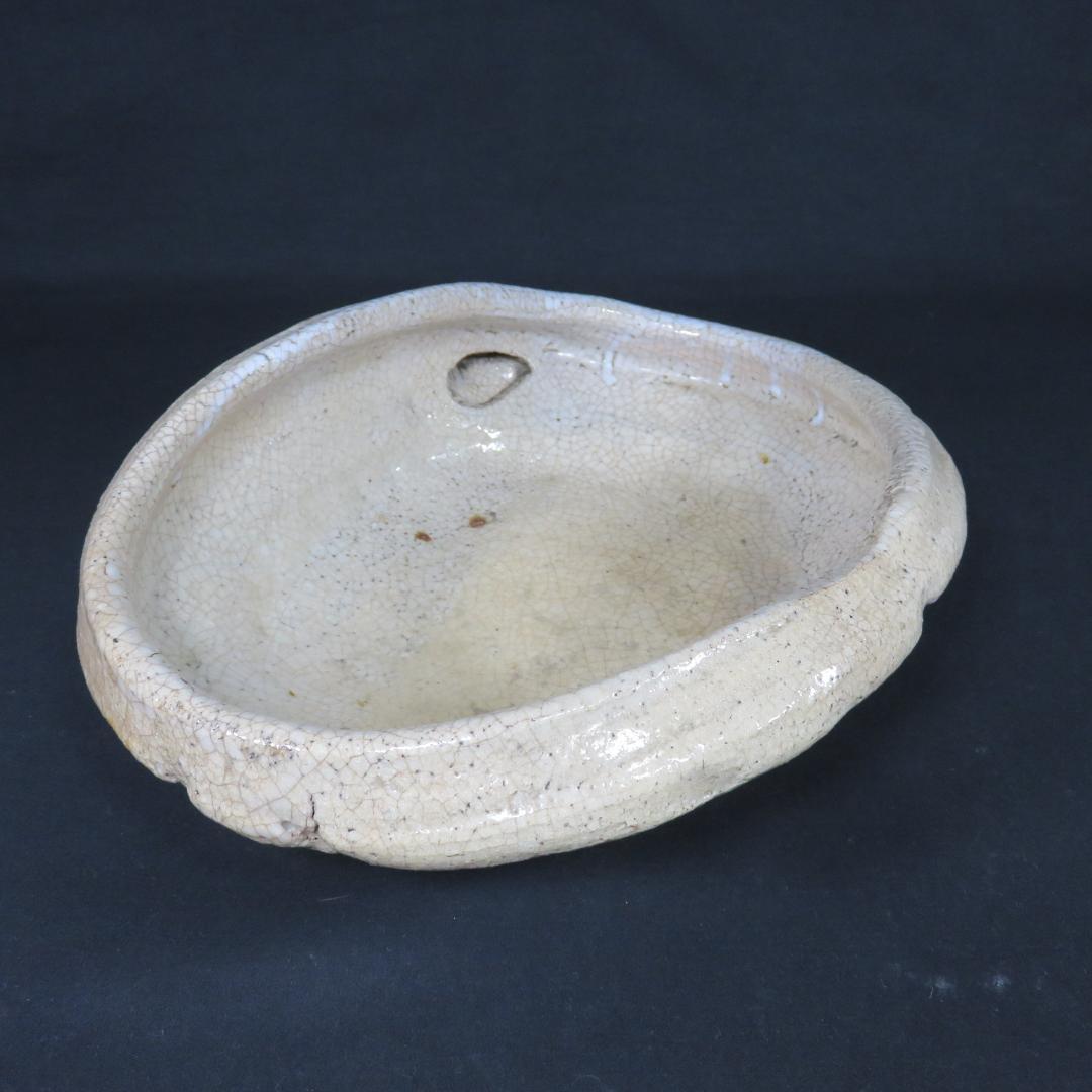 大片口 酒器 志野 水盤 花器 花入 盆 皿 窯傷 手びねり