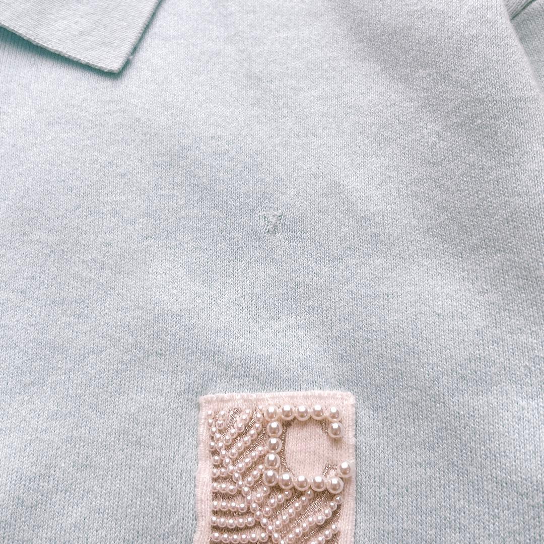 タグ付✨CaBAN コットンカシミヤ パールロゴポロカーディガン 完売色 現行