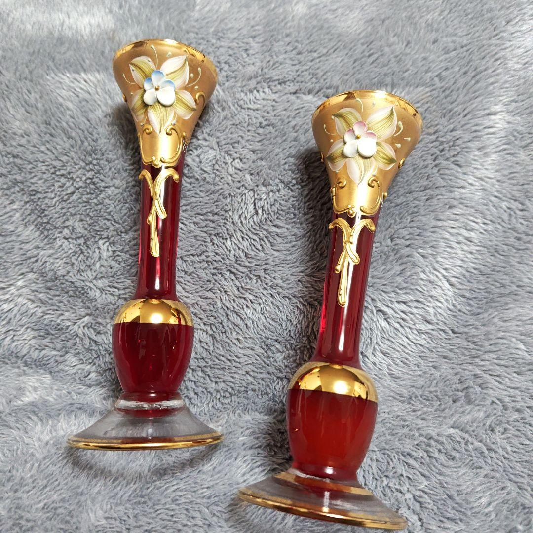 Murano ムラーノ　イタリア製 ベネチアンガラス 花瓶　希少　アンティーク