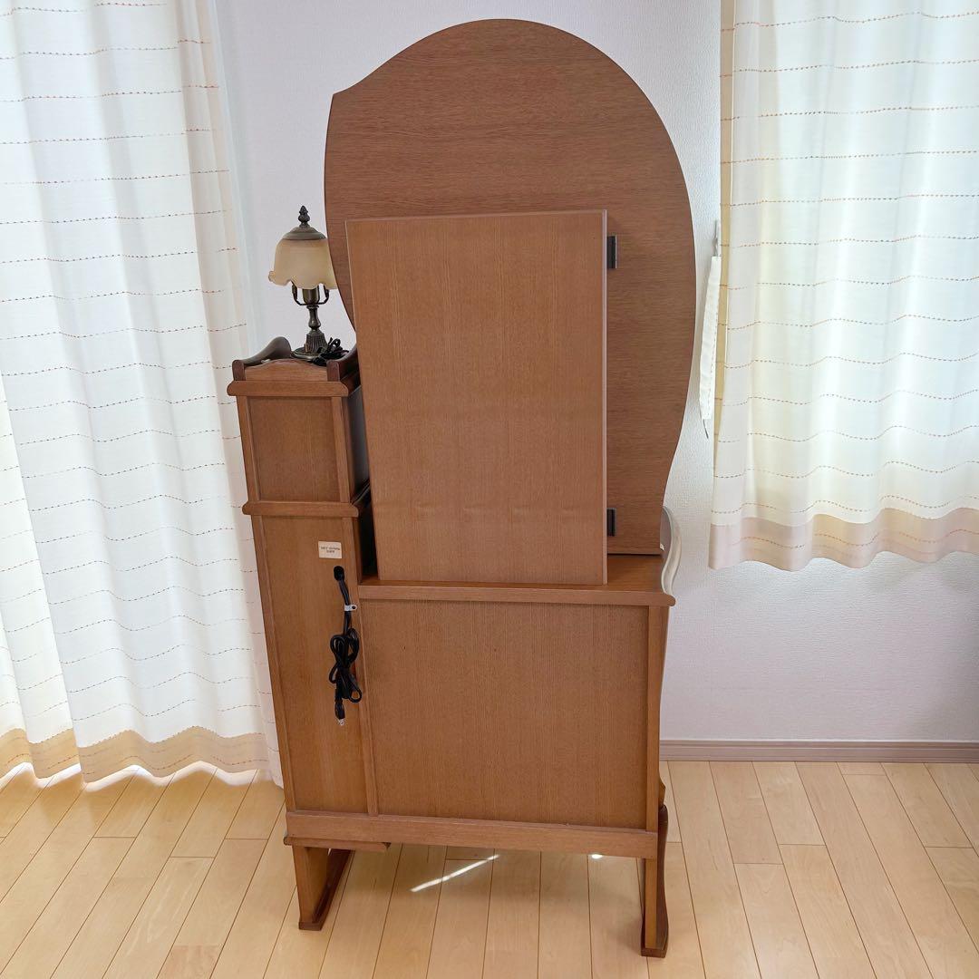 猫脚ドレッサー　高級　アンティーク　レトロランプ付　開き鏡　ヨーロピアンイタリア