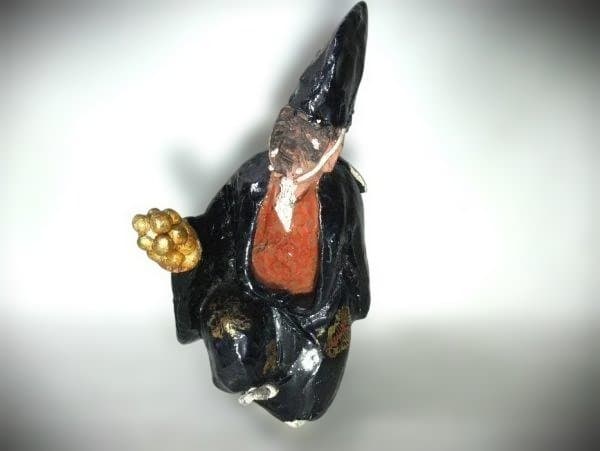 能 三番 輿 藤原朝臣房秀 能人形 陶器 置き物 骨董品 逸品 希少 在銘