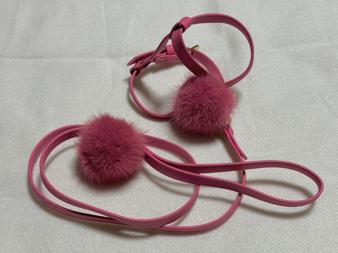 ファーがキュートなイタリア製のハーネス＆リードXXS美品