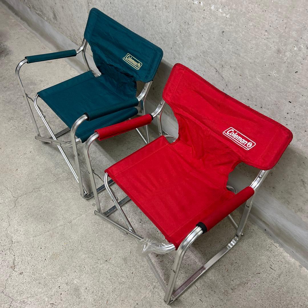 希少！廃盤品！コールマン ミニキャプテンチェア キッズ用　2脚　レッド　グリーン