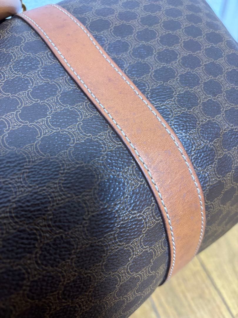 CELINE セリーヌ マカダム柄ボストンバッグ 美品 鍵付きオールドセリーヌ