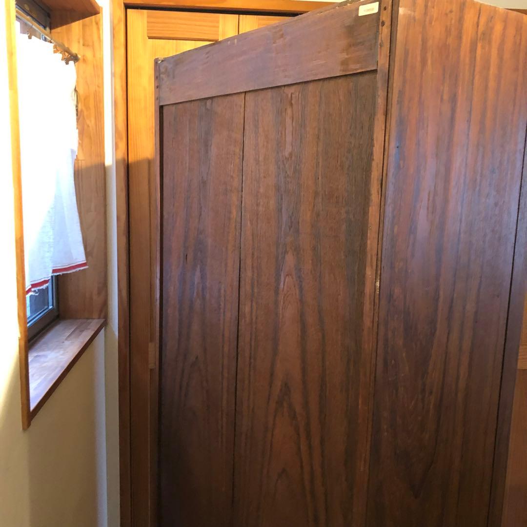 レトロ オーク材 本箱 食器棚 書庫 戸棚 収納 キャビネット