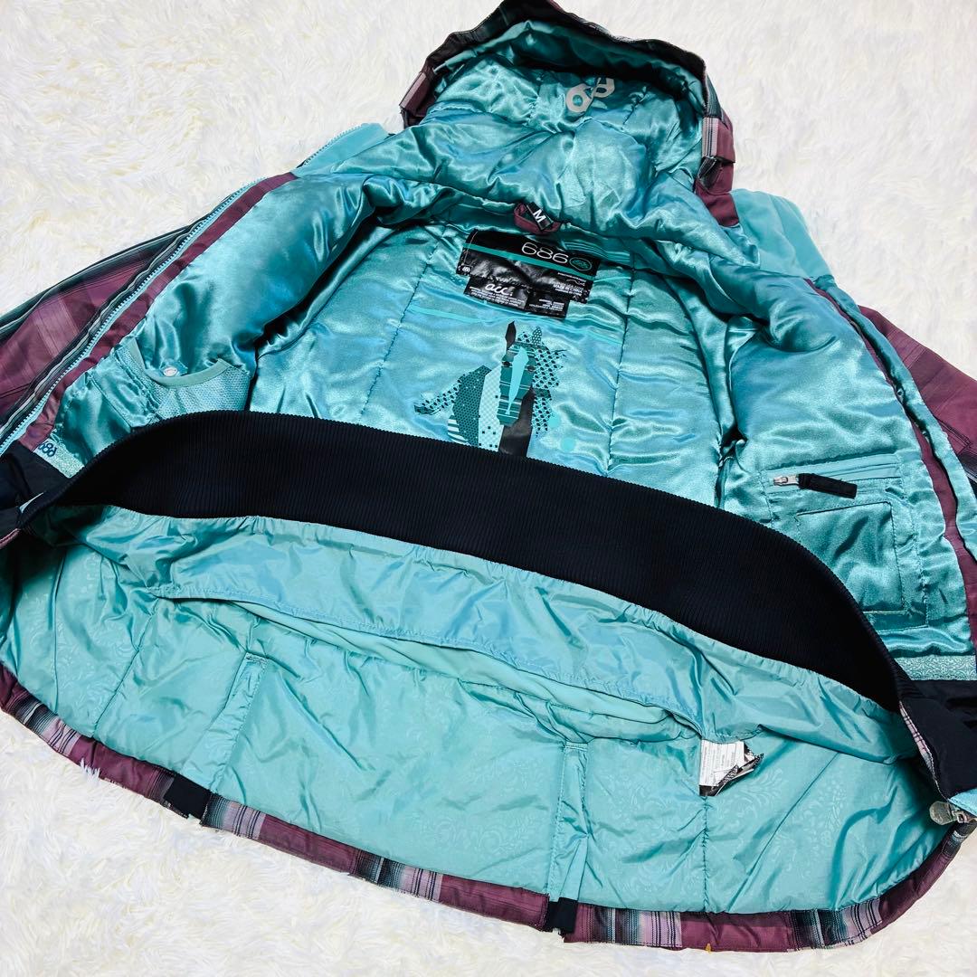 【686 】✨美品✨スノボ ウェア レディース 極暖 スキー チェック柄 ピンク