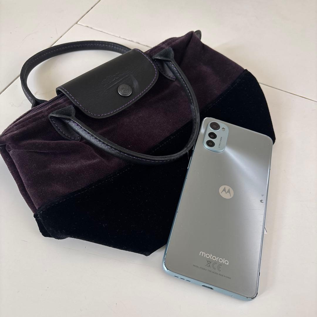 ロンシャン ル プリアージュ ベロアハンドバッグ ブラック×パープル バイカラー