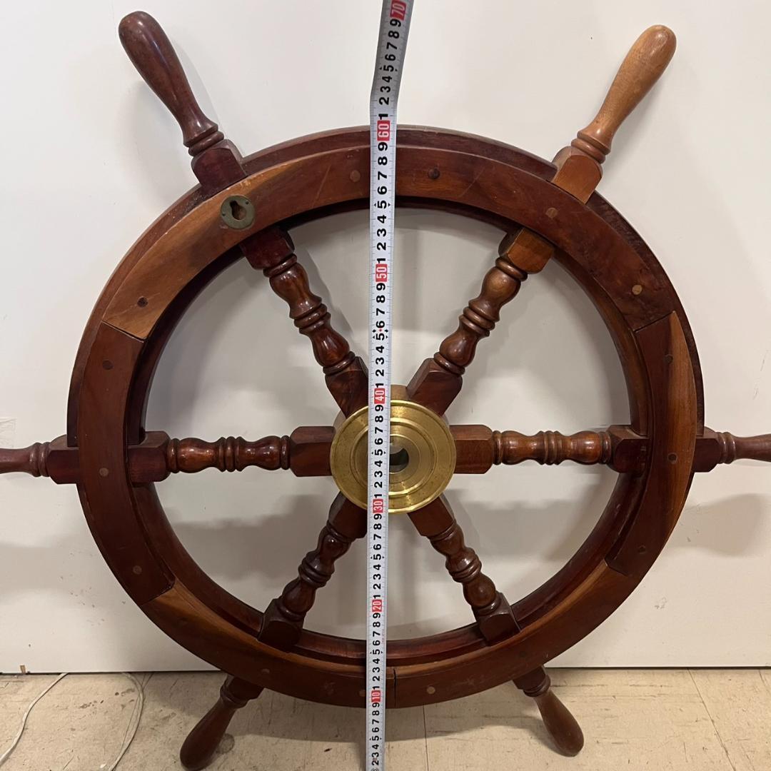 K◆木製 船舵 アンティーク 舵輪 ハンドル インテリア オブジェ