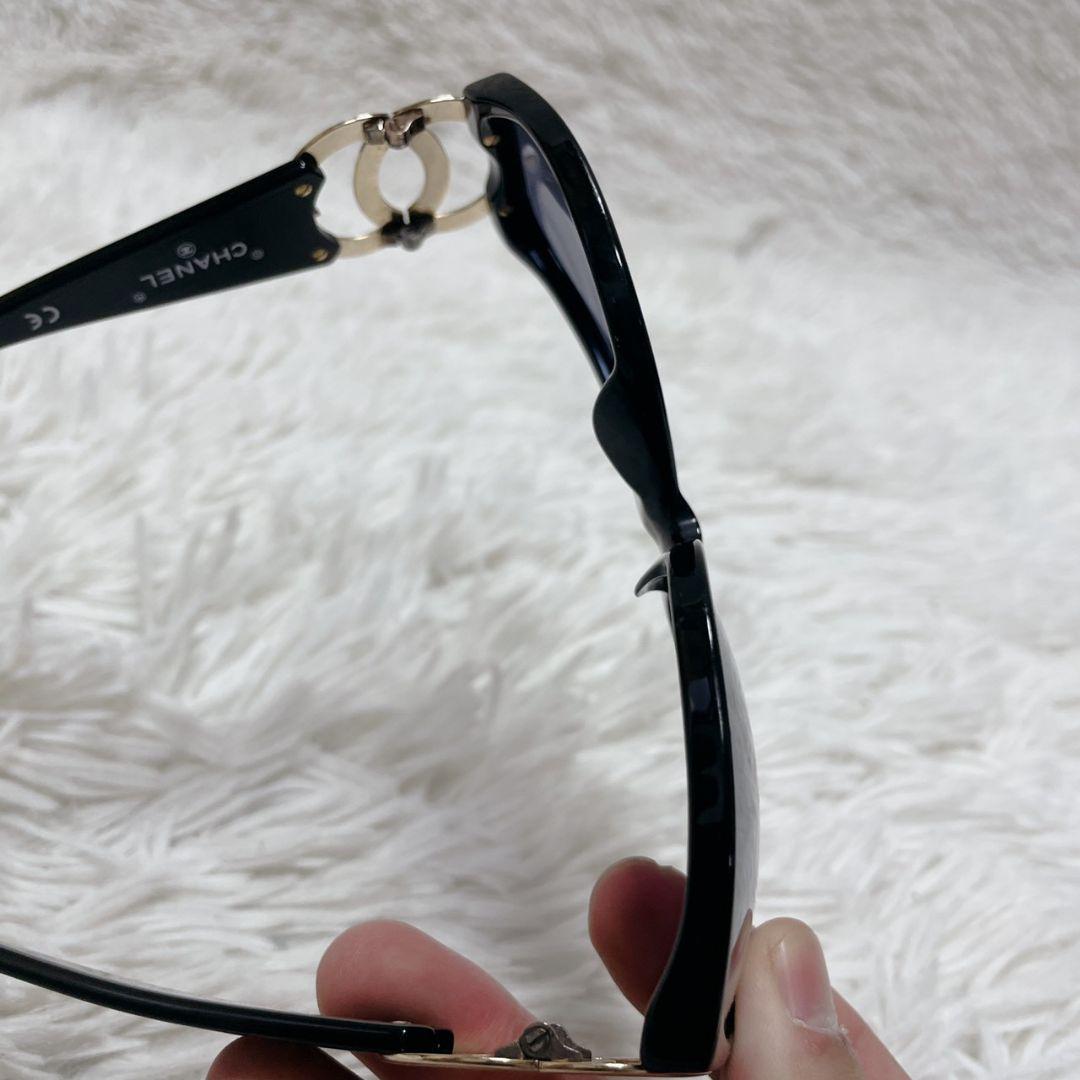 CHANEL ブラック サングラス ココマーク レディース ゴールド金具