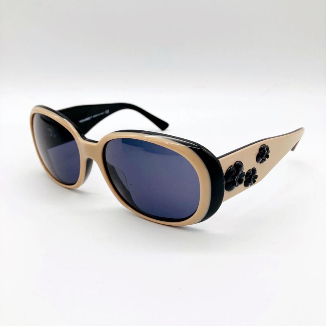 シャネル カメリア ココマーク サングラス 箱 ケース 保存袋付き ベージュ