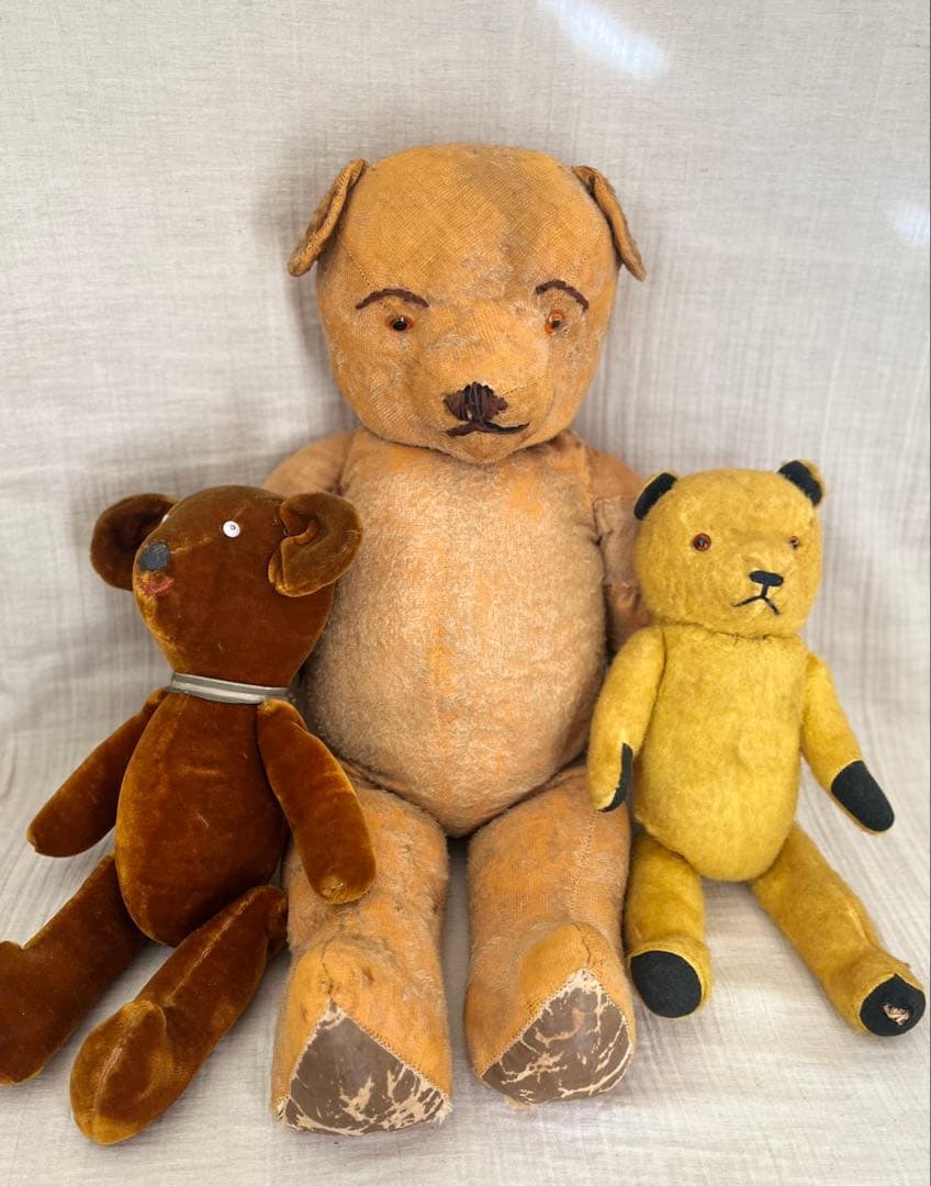 アンティークヴィンテージ英国製テディベア ぬいぐるみセットくまベアドール
